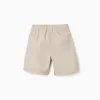 Midi chino shorts in poplin for boys, light beige