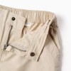 Midi chino shorts in poplin for boys, light beige