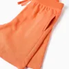 Cotton shorts with drawstring and side pockets for boys, orange