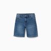 Midi denim shorts with five pockets for boys, blue