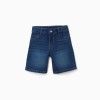 Midi denim shorts with five pockets for boys, dark blue