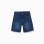Midi denim shorts with five pockets for boys, dark blue