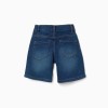 Midi denim shorts with five pockets for boys, dark blue