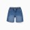 Midi denim pull-up shorts with drawstring for boys, blue