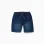 Midi denim pull-up shorts with drawstring for boys, dark blue