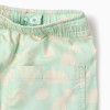 Midi twill shorts with beach motif for boys, light green