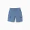 Midi twill shorts with cargo pockets for boys, blue