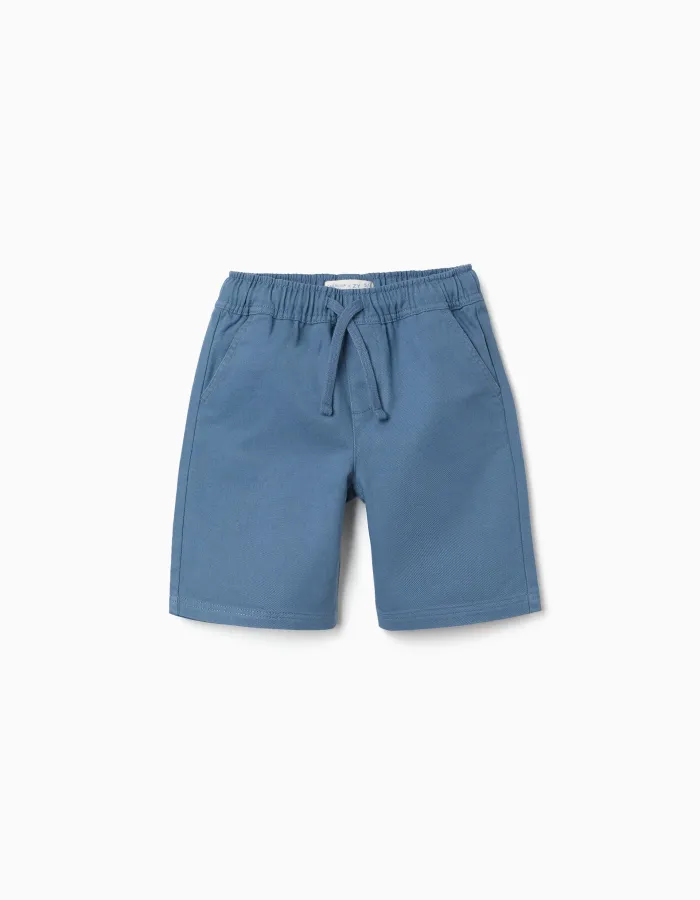 Long cotton shorts with drawstring Carolina Celas x Zippy for boys, blue