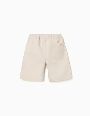 Long cotton shorts with drawstring Carolina Celas x Zippy for boys, beige
