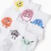 Pack of 6 Pairs of Socks for Children 'Emotions', White