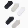Pack of 5 Pairs of Ribbed Ankle Socks for Boys, Multicolour