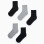 Pack of 5 Pairs of Plain Socks for Boys, Grey/Black