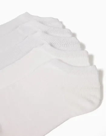 Pack of 5 Pairs of Plain Ankle Socks for Boys, White