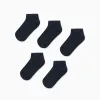 Pack of 5 Pairs of Plain Ankle Socks for Boys, Dark Blue