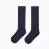 Pack of 2 Pairs of Plain High Socks for Boys, Dark Blue