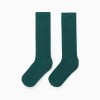 Ribbed High Socks for Boys, Dark Green