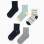 Pack of 5 Pairs of Plain and Striped Socks for Boys, Multicolour