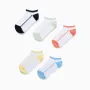 5 pairs of ankle socks with contrasting details for children, multicolour