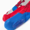 Pack of 2 Non-Slip Terry Socks with Spider-Man for Boys, Blue/Red/Grey