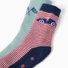 2 non-slip socks with terry lining and car motif for boys, multicolour