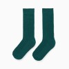 Knee-high ribbed socks for boys, dark green