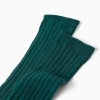 Knee-high ribbed socks for boys, dark green