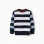 Striped knitted jumper for boys, white/brown/blue