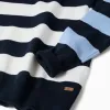 Striped knitted jumper for boys, white/brown/blue