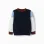 Knitted jumper with colour block for boys, navy blue/white/brown