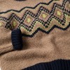 Knitted jumper with jacquard pattern for boys, beige/blue/green