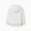 Hooded sweatshirt with ZY embossed print for boys, white