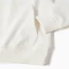 Hooded sweatshirt with ZY embossed print for boys, white