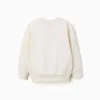 Cotton sweatshirt with abstract print for boys, light beige/blue