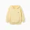 Hooded cotton sweatshirt with kangaroo pocket for boys, yellow