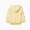 Hooded cotton sweatshirt with kangaroo pocket for boys, yellow