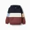 Hooded fleece sweatshirt with colour block for boys, multicolour