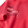 Brushed sweatshirt with Make Again print for boys, red