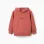 Brushed hooded sweatshirt with print for boys, terracotta