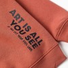 Brushed hooded sweatshirt with print for boys, terracotta