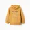 Brushed hooded sweatshirt with print for boys, yellow