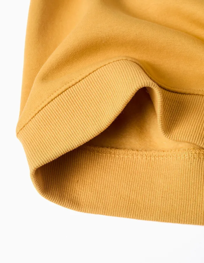 Brushed hooded sweatshirt with print for boys, yellow
