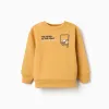 Brushed sweatshirt with embossed print for boys, yellow