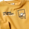 Brushed sweatshirt with embossed print for boys, yellow