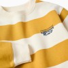 Striped brushed sweatshirt with print for boys, white/yellow