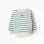 Striped brushed sweatshirt with print for boys, white/blue-green