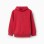 Hooded sweatshirt with ZY embossed print for boys, red