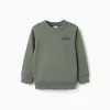 Sweatshirt with ZY embossed print for boys, khaki green