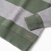 Striped knitted jumper for boys, green/grey