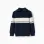 Knitted half-zip jumper with stripes for boys, navy blue/white