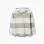 Hooded cotton sweatshirt with stripes for boys, light beige/green